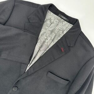 STUDIOSUITS Men's Black Pure Cashmere Blazer Paisley Lined‎ Woven Italy